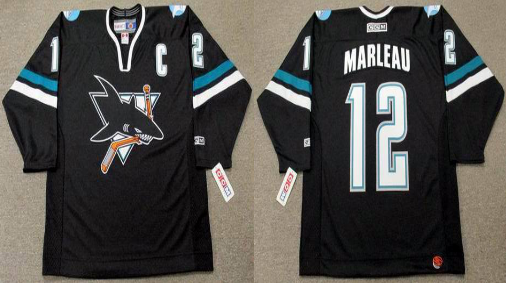 2019 Men San Jose Sharks 12 Marleau black CCM NHL jersey